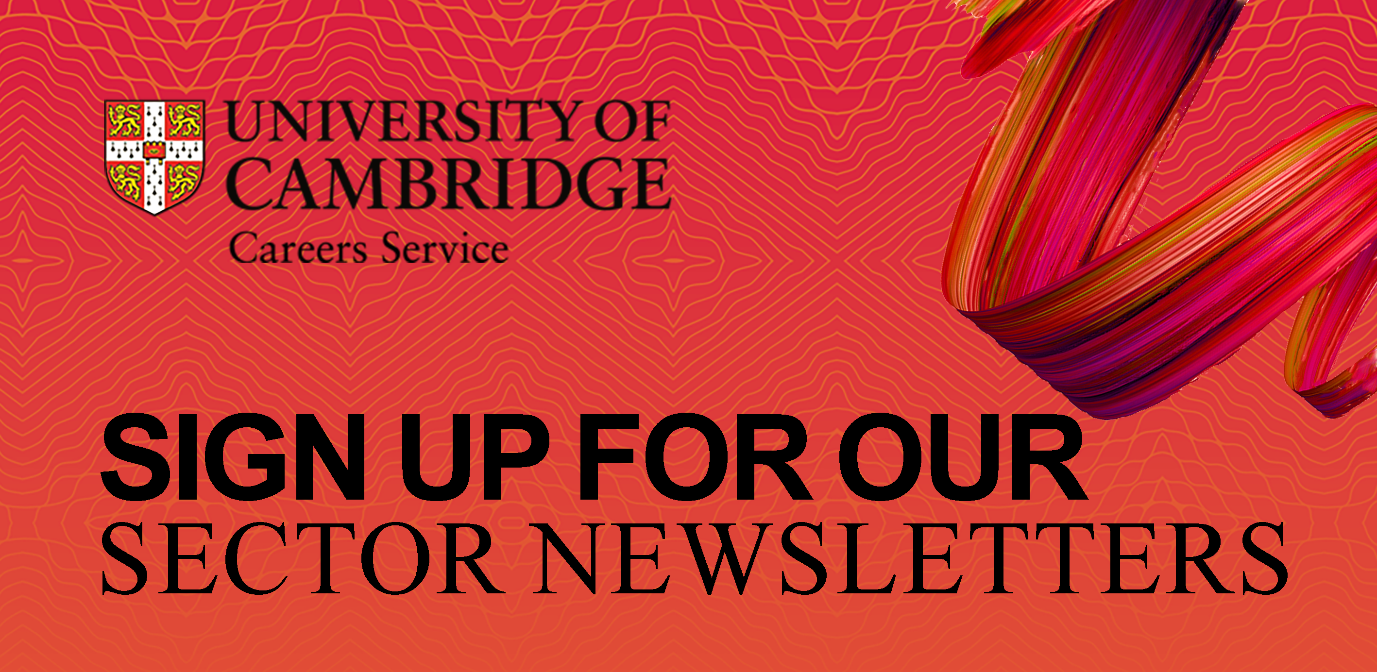 Text reading "Sign up for our sector newsletters"