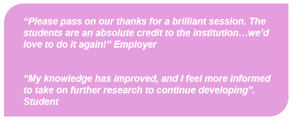 Skills session positive employer and student quotes